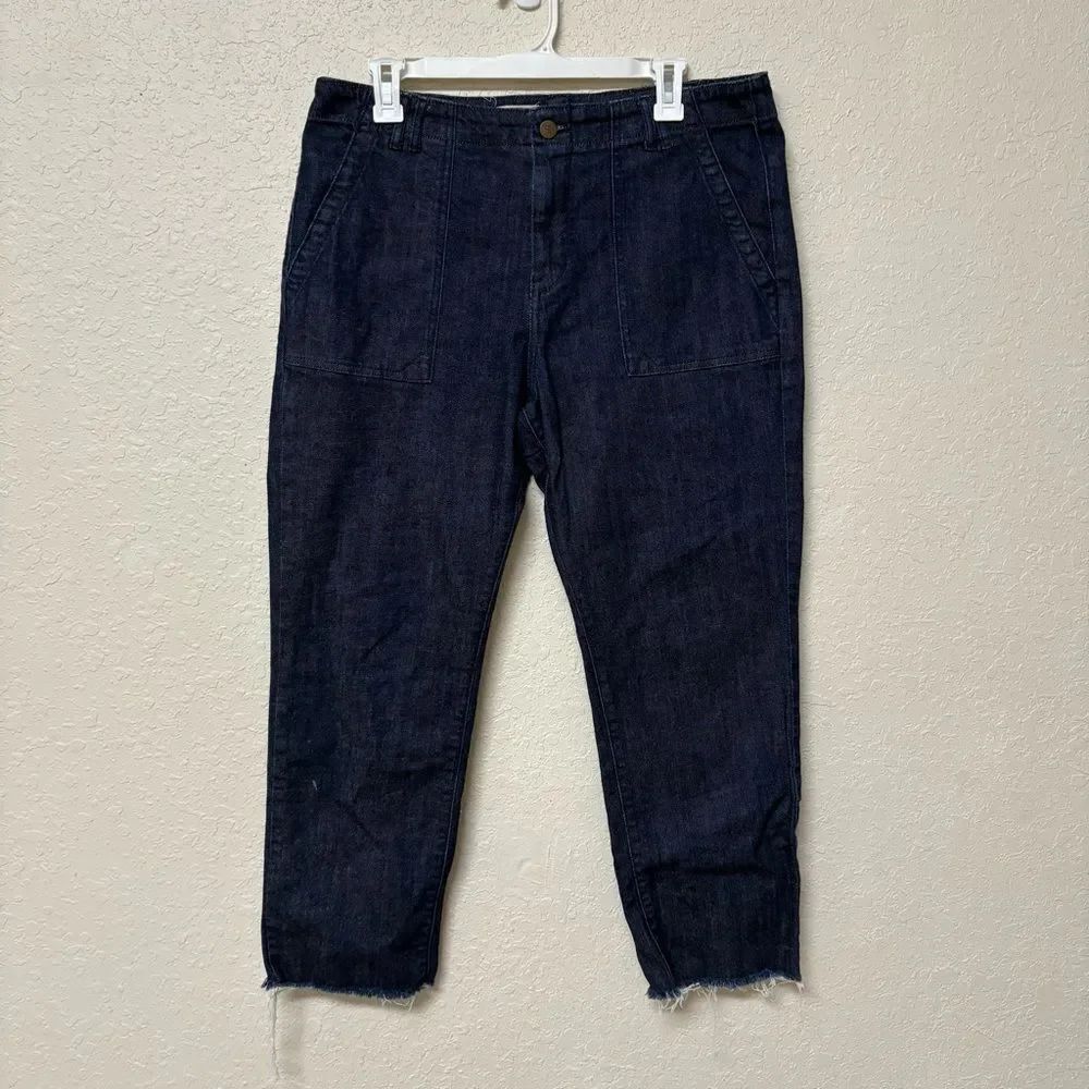 Pilcro And The Letterpress Jeans Womens Blue Denim Straight High Rise Size 31